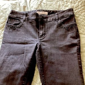 Chico’s black rhinestone denim jeans size 0